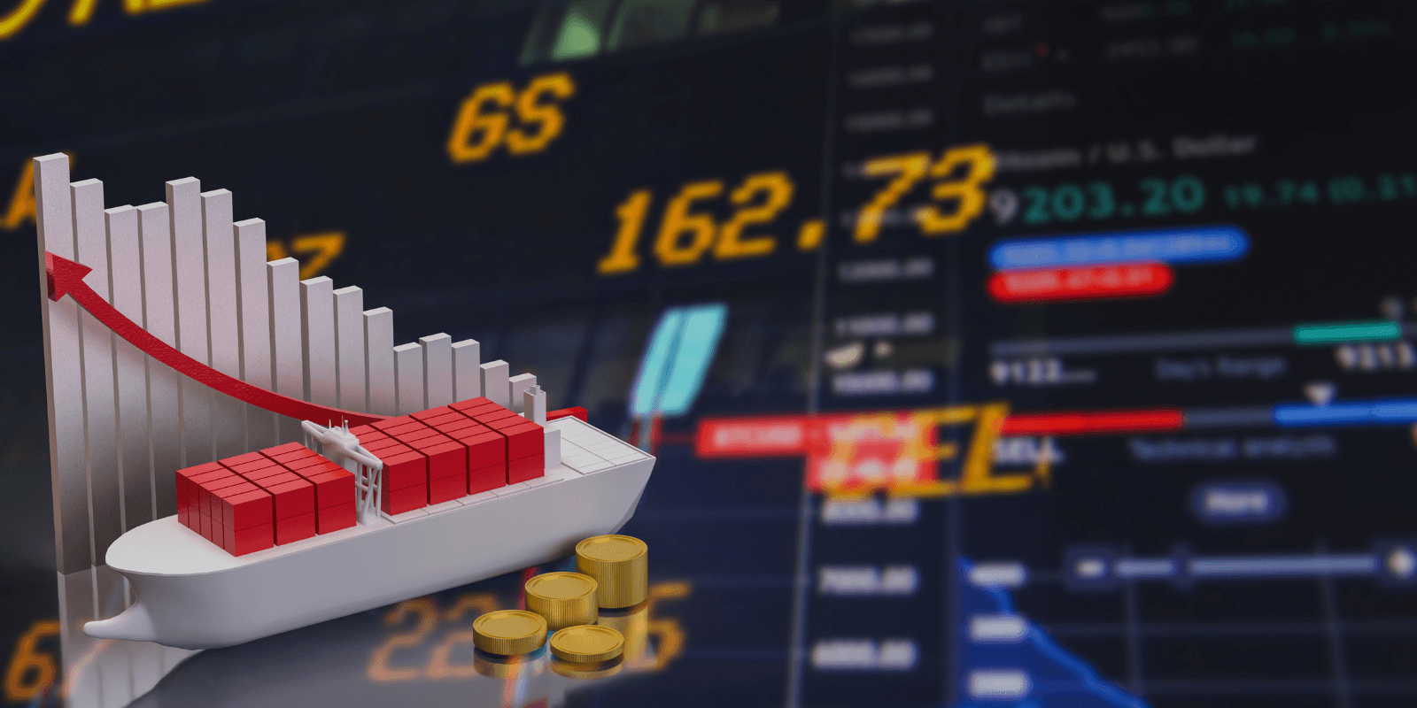 Editorial illustration of cost pressure across a supply chain
